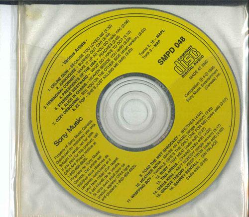 CD РАЗЛИЧНЫЕ Sony Music Сэмплер SMPD048 SONY MUSIC 1995 Канада Рок Б/У