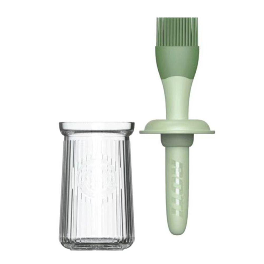 

Silicone BBQ Oil Brush 3 In 1 Oil Dispenser Bottle with Brush Sauce Applying Brush Cooking зелёный