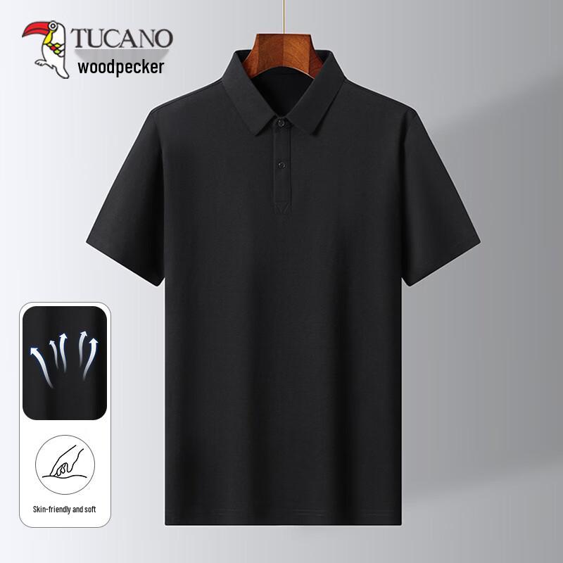 TUCANO Men's Summer Thin Cotton-Feel Short-Sleeve Polo Shirt