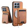 For Magsafe Magnetic Wallet Card Slot Holder Solid Color Leather Phone Case For Xiaomi 15 Pro 13 11 12 14 11T 12T 13T 14T Pro