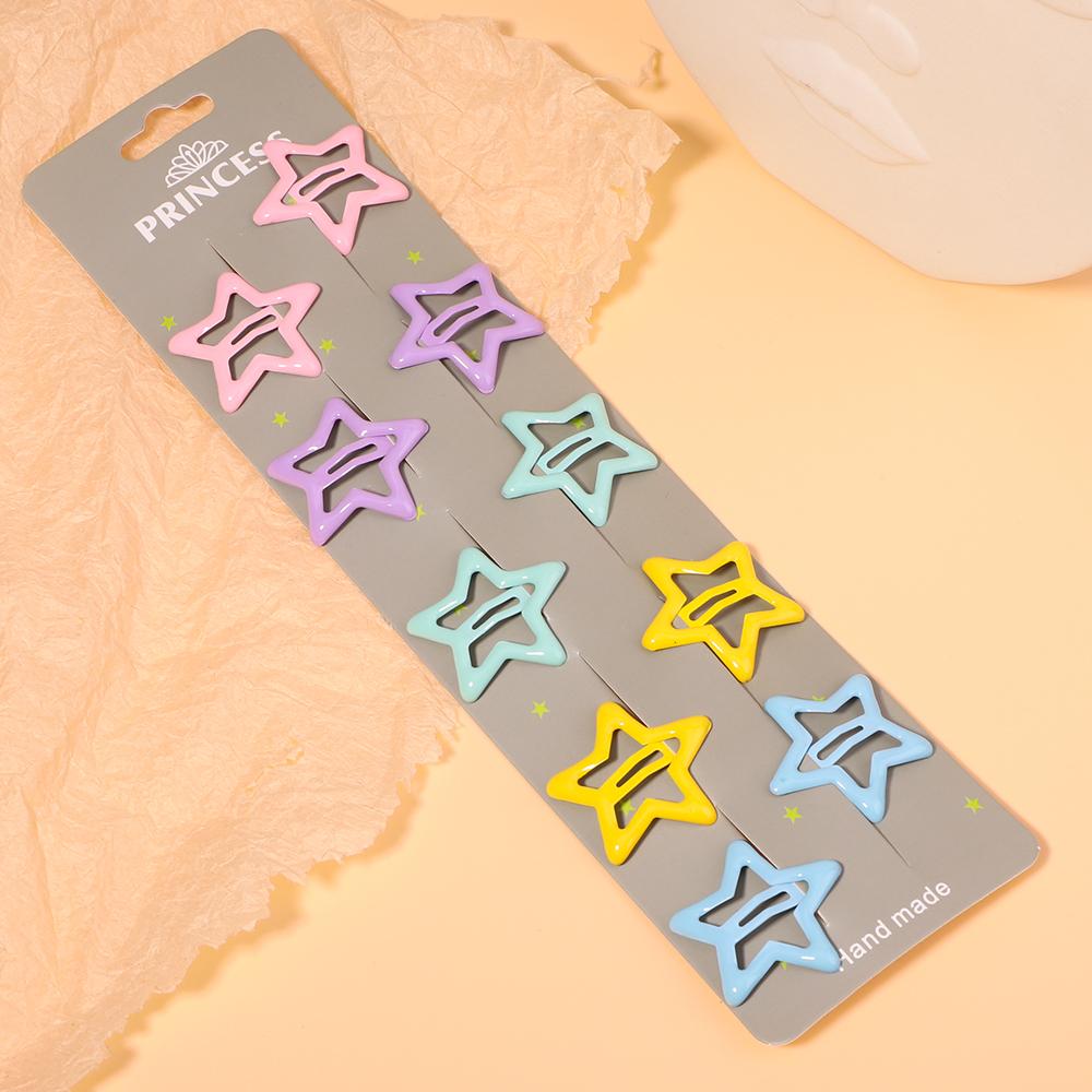 10pcs/set Cute Colorful Star Waterdrop Shape Hair Clips for Girls Children Lovely Hair Decorate Hairpins Kids Hair Accessories