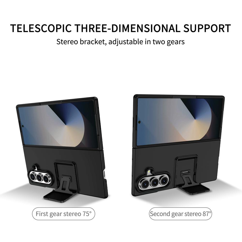 KEYSION Luxury Upright Live Stand Case for Samsung Galaxy Z Fold 7 5G Hard PC Shockproof Phone Back Cover for Galaxy Z Fold 7 5G