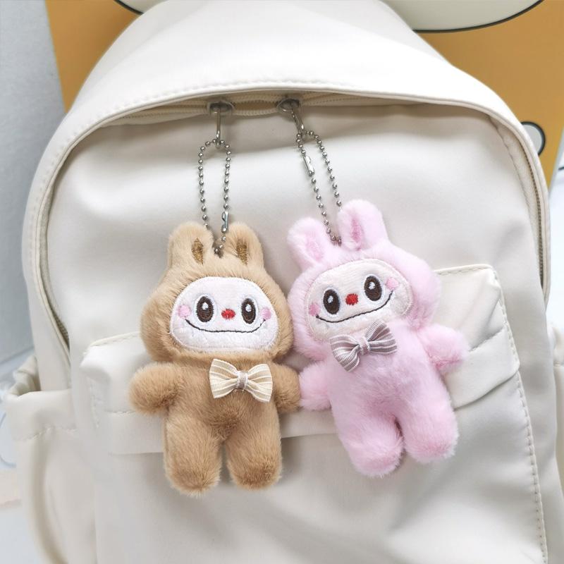 1PC Trendy Doll Cute Cartoon Rabbit Backpack Pendant Key Ring Holiday Gift Bag Pendant Plush Doll Keychain
