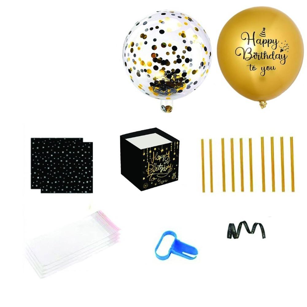 Black Gold Birthday Money Box Funny Balloon Money Pull Box Money Holder  Kids Gift