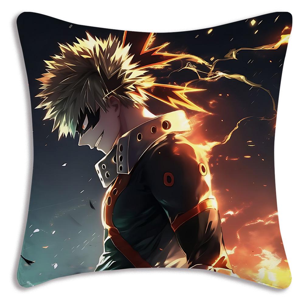 Anime My h-Hero Academias Pillow Covers Cartoon Sofa Decorative Home Double-sided Printing Short Plush Cute Cushion Cover