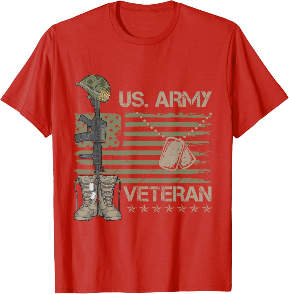 US Army Veteran Flag TShirt 100 Cotton ONeck Short Sleeve Summer Casual Unisexs Tshirt Streetwear