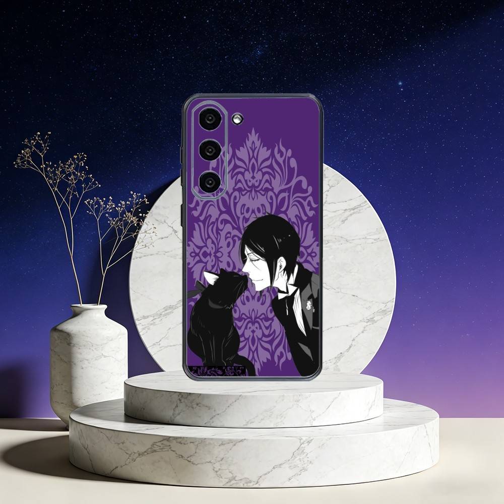 Black Anime B-ButlerS Phone Case For Samsung Galaxy A73,A72,A71,A70,A53,A52,A51,Others Soft Black Cover