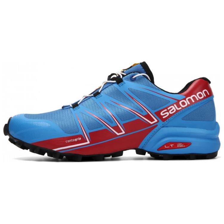 

SALOMON SPEEDCROSS PRO Slip Resistant Abrasion Resistant Low top Trail Running Shoes Men s Blue Red 379095 42⅔