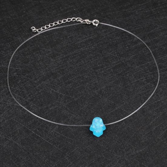 Přívěsek Hamsa Hand of Fatima Transparentní řetízkový náhrdelník Dámské šperky