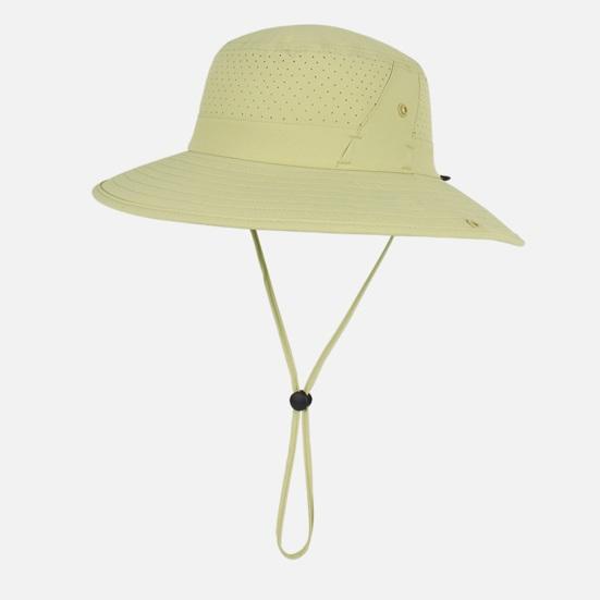 Bob en maille respirante à séchage rapide, protection solaire UPF, large bord, coupe-vent, avec cordelette, idéal pour la randonnée et la pêche.