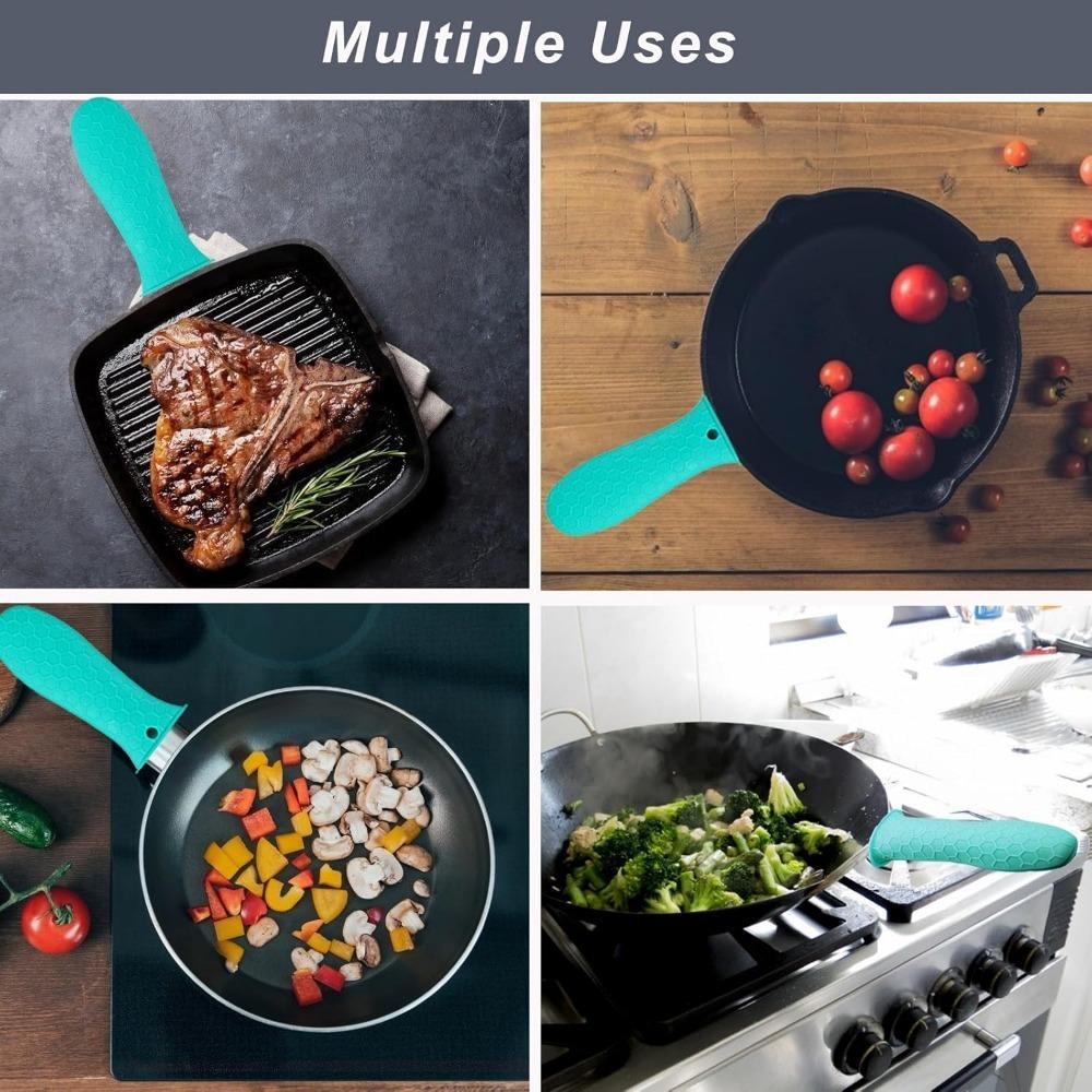 Σετ 3 Τεμαχίων Αντιολισθητικά Καλύμματα Λαβής Σιλικόνης Ανθεκτικά στη Θερμότητα για Μαντεμένια Τηγάνια, Τηγάνια & Κατσαρόλες