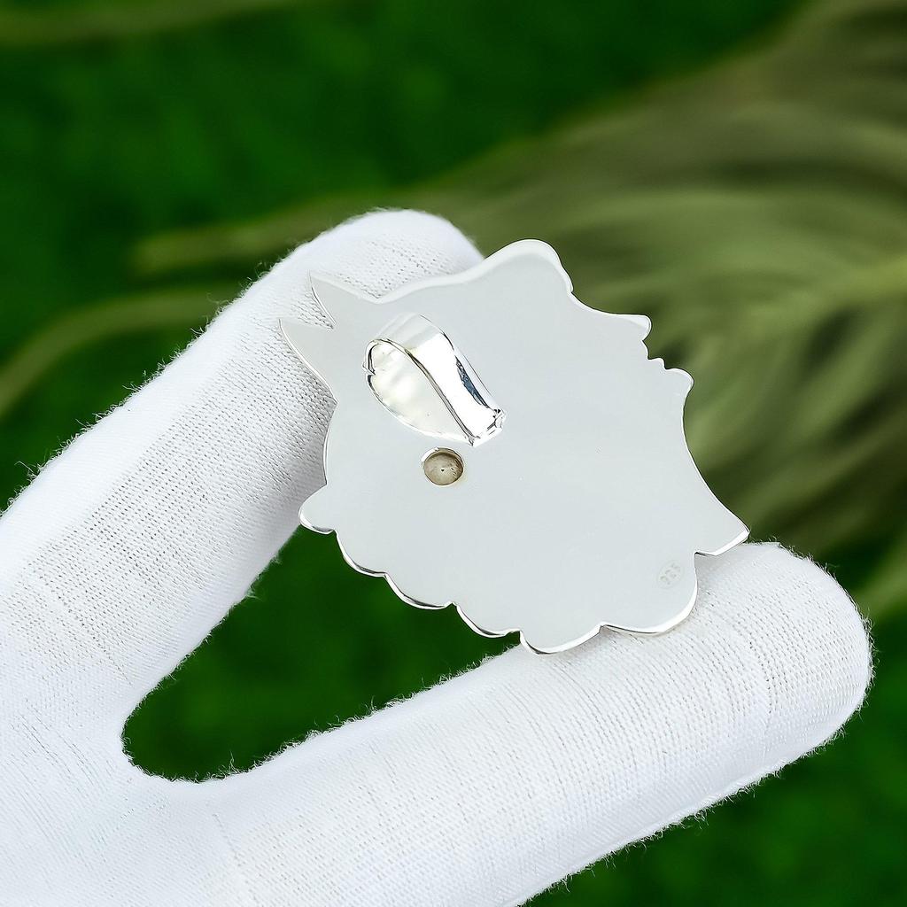 Pear Flint Stone Gemstone 925 Silver Bezel Artisan Birthday Unique New Pendant