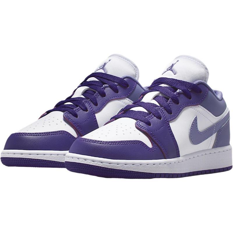Air Jordan 1 GS Low-Top Leder Kinder Sneaker Court Purple Unisex 553560-551