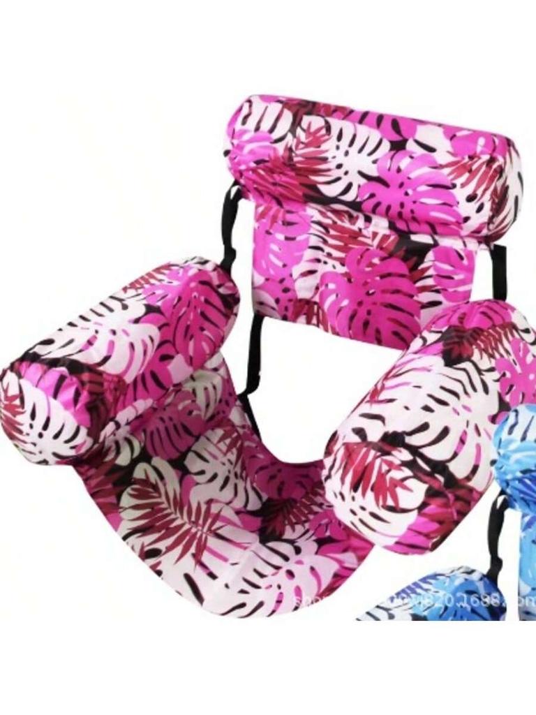 1pcs New Inflatable Water Hammock with Armrests PVC Floating Lounger Sofa for Adults Summer Print Pool Float Inflatable Lounger