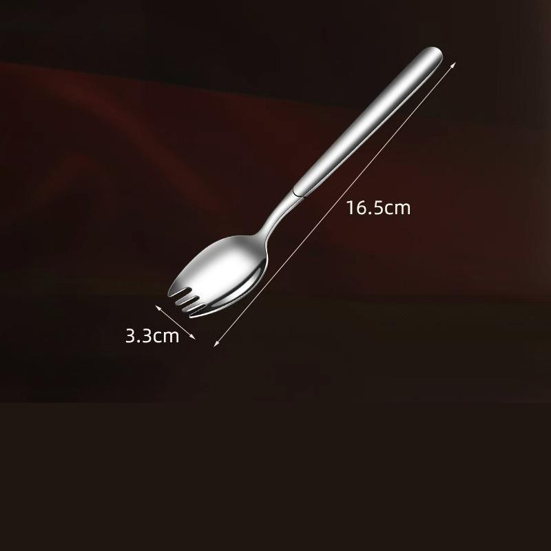 Stainless Steel Fork Household Spoon and Fork Integrated Two-in-one Dual-purpose Pasta Salad Spoon Household Tableware
