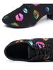 Colorful Oxford Cloth Dance Shoes Colorful Lip Print Women's High Heel Latin Dance Shoes Belly Dance Training Shoes