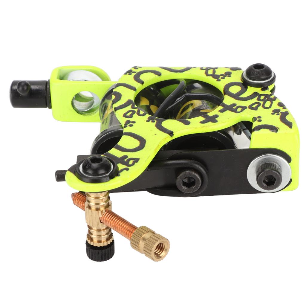 10 Wraps Coil Tattoo Machine Lemon Yellow Electroplating Iron Frame Liner Tattoo Machine for Novice
