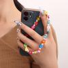 Simple Rainbow Beaded Mobile Phone Lanyard Lady Ins European and American Style Love Key Lanyard