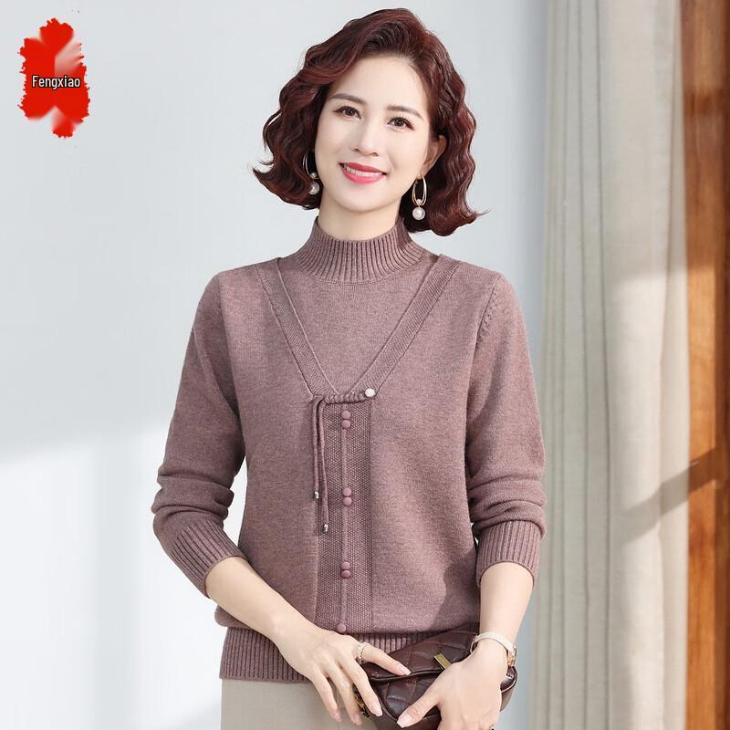 Fengxiao Women s Elegant Chinese Style Knit Top 3XL