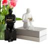 Reader Shape Crafts Statue Ceramic Bookends Compact Adjustable Tilt Angle Organization Decorative Modern Bookends