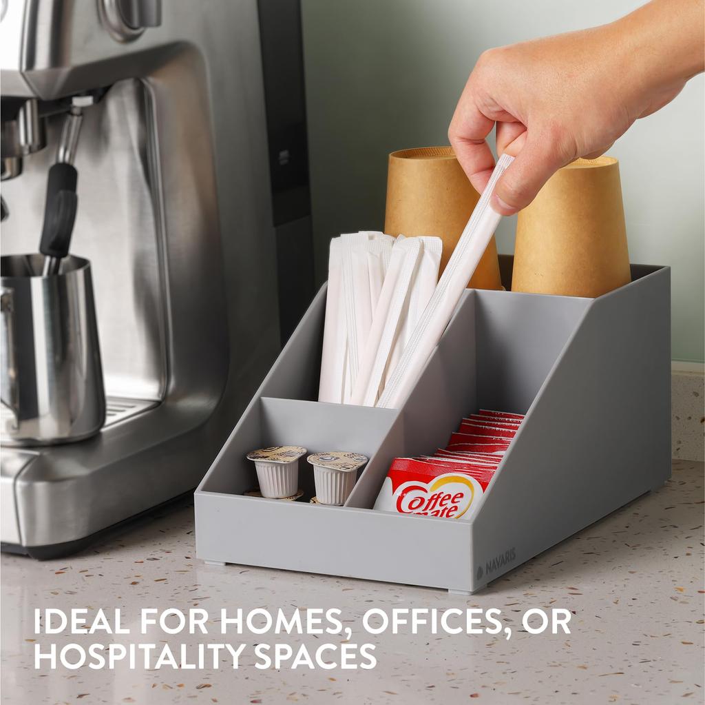 Coffee accessories organizer 4 compartments, Gray