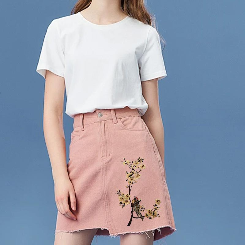 1PC Cloth Stickers For Cheongsam Plum Blossom DIY Water-soluble Sewing Accessories Applique Patch Embroidery Flower Dancing Bird