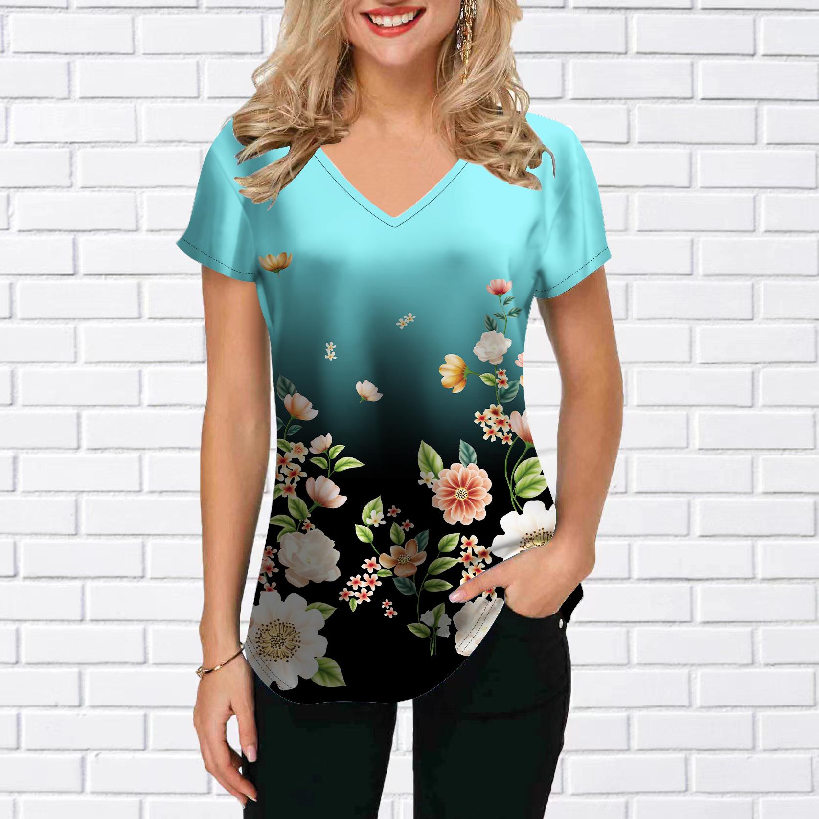 Женские топы с v-образным вырезом и короткими рукавами — фото 3