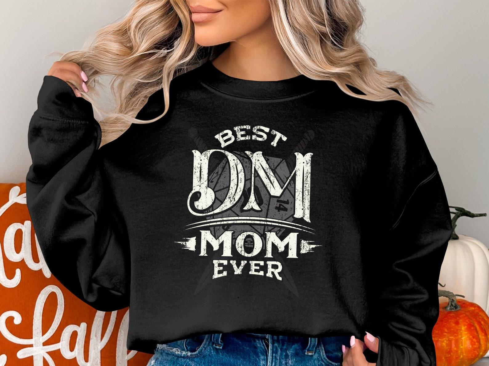 Best DM Mom Ever Dungeons Tabletop RPG Roleplaying Dragons D20 Shirt for D&D Fans DND Gamer T-Shirt S