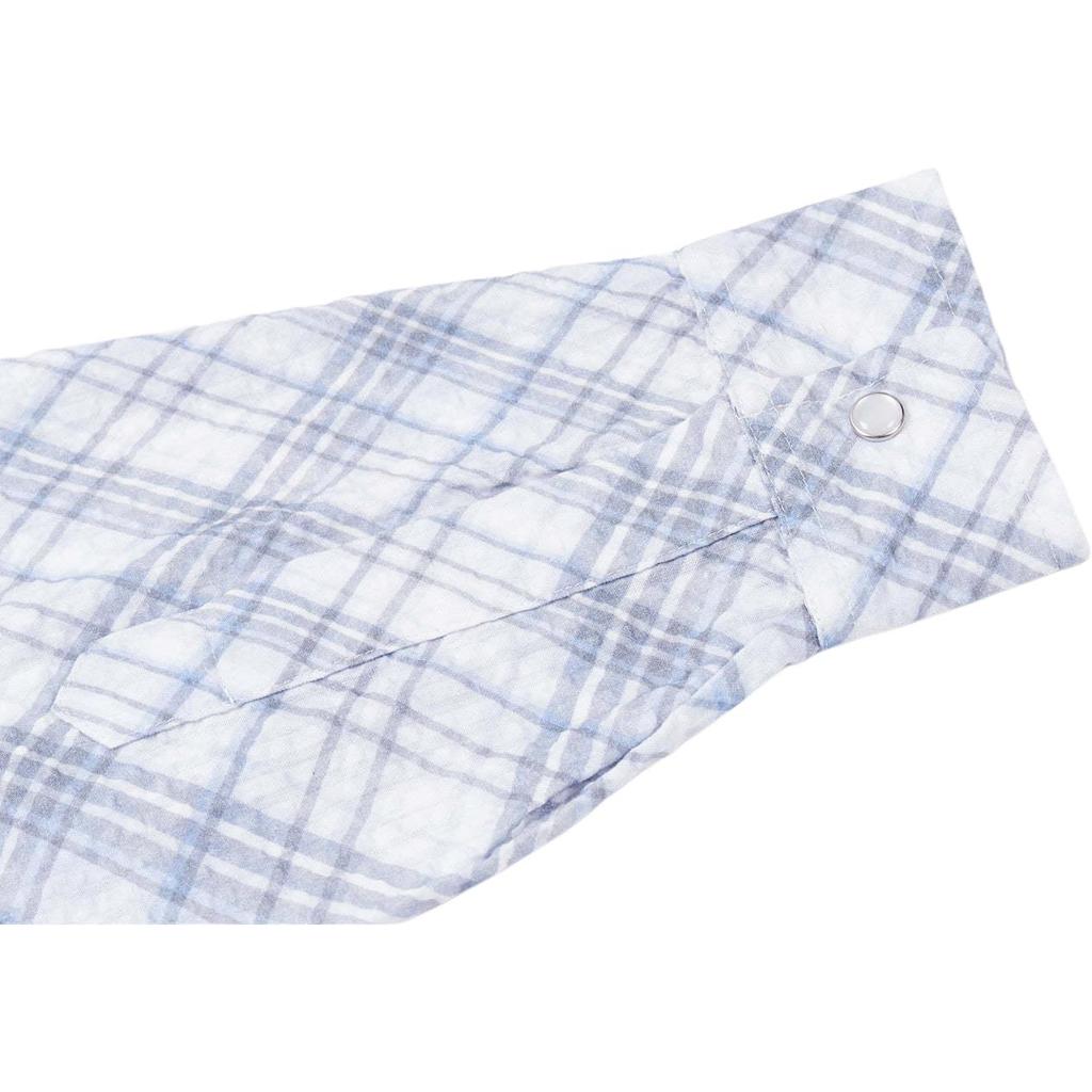 Palace Warp Check Long Sleeve Shirt with Chest Pocket Unisex Tops Blue P22SHT064