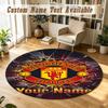 Round Rug Custom NameManchester United Pattern Non Slip Carpet Home Floor Decor