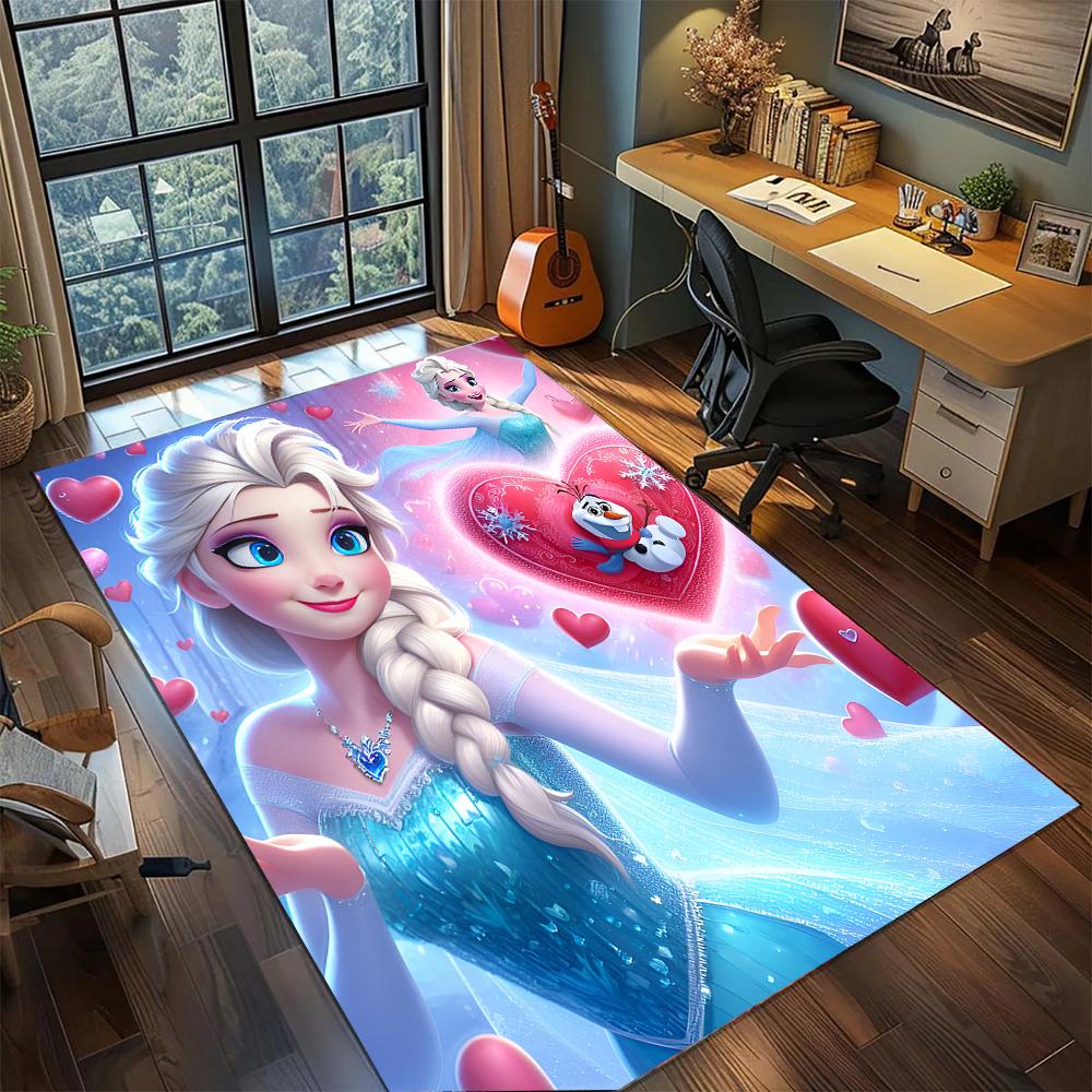 

Elsa and Anna: A Dream Fantasy Rug Carpet Large Area Rug Non Slip Washable Floor Mat Gamer Room Bedroom Home Decor 60x90cm
