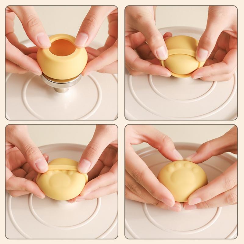 Silicone Pot Lid Knob Covers Anti-Scalding  Pot Lid Cover Reusable Kitchen Gadgets Portable Hand Protector For Daily Use