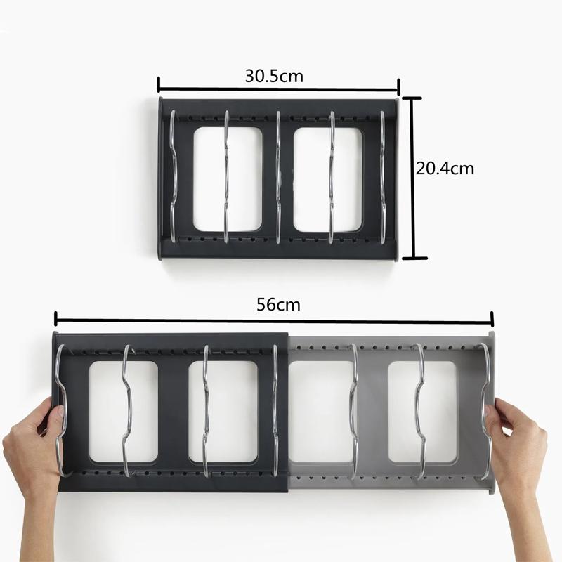 Scalable Pot Lid Storage Rack Dividers Pot Pan Chopping Board Holder Cabinet Pantry Bakeware Organizer Kitchen Accessories