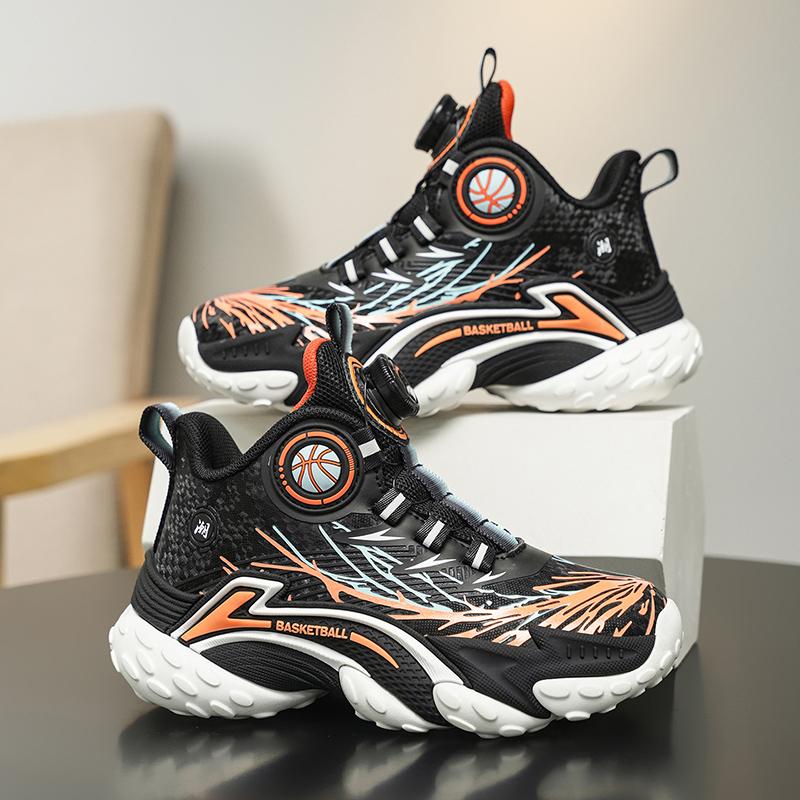 Children Basketball Shoes Boy Sneaker New Design Platform Non-slip Sports Tennis Sneaker School Kids Running Shoes