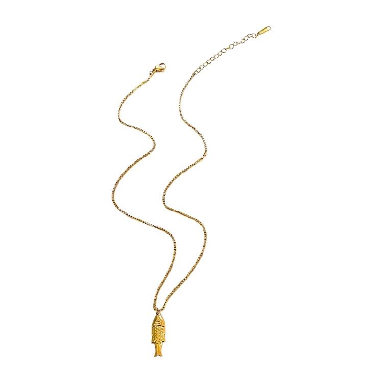 Fish Inspired Handmade Necklace Stainless Steel Adjustable Chain Jewelry Gift For Her Everyday Elegant Casual Wear