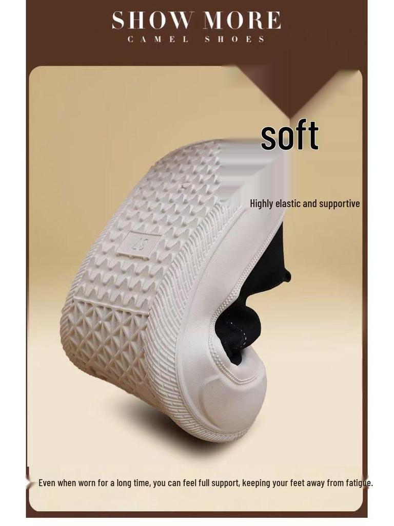 Dámské lehké mokasíny s tlustou podrážkou na nazouvání pro jaro 2025 - Všestranné a stylové látkové boty ve starém pekingském stylu