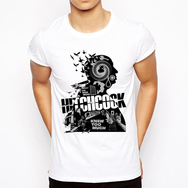 

Masters Hitchcock Tshirt Men Summer Short Sleeve Tee Shirt White O-Neck Streetwear Casual T-shirt 4XL