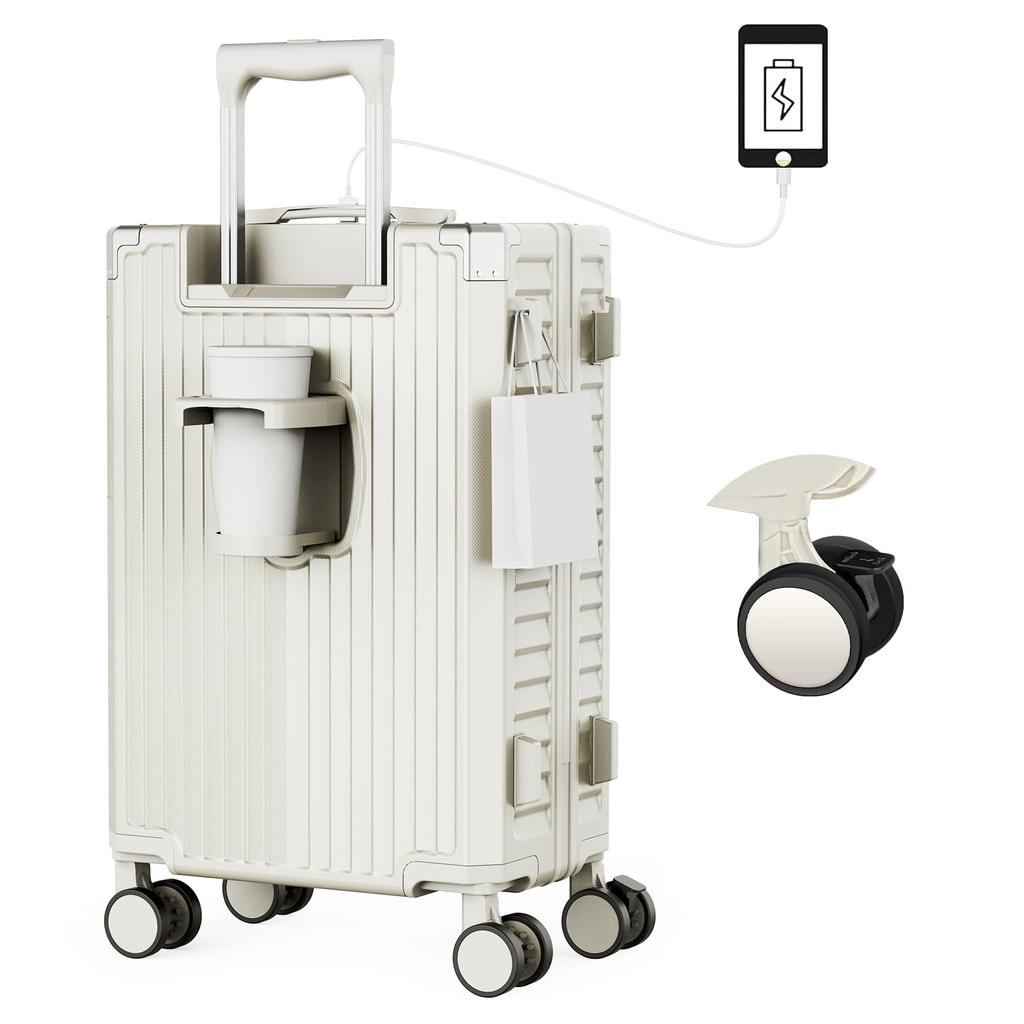 carry carry silent casters with USB drink clothes zipper business trip M size [Soralifer] Carry-on suitcase, case, bag, stoppers, port, holder, hook,