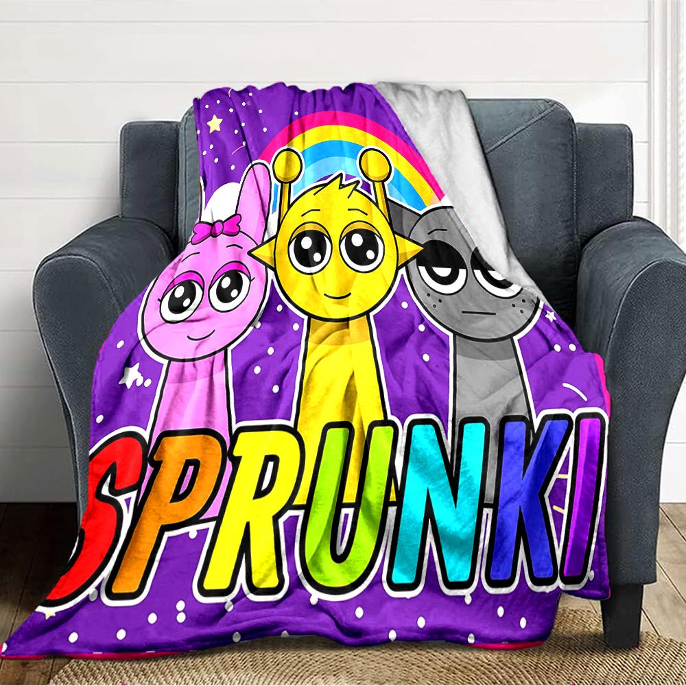 1pc SPRUNKI5 Blanket, Gift, for Men and Women, Soft Blanket, Good for Sofa Bed Couch Travel, Lightweight Flannel Blanket