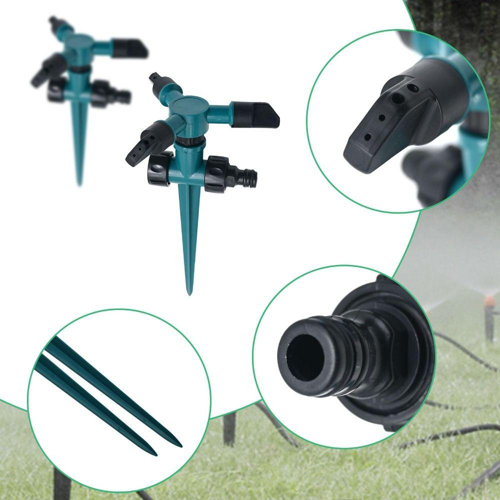 Adjustable Garden Sprinkler Three-Fork Watering System Large Area Rotating Sprinkler  Lawn