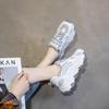 Frühling 2025 Schuhe Damen koreanische Version Freizeitsportschuhe Kinder Plateau runde Zehenpartie Damenschuhe Mode Freizeit
