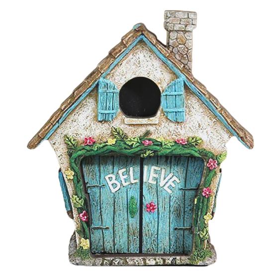 Fairy Door Ručně vyráběné realistické zimostrázové miniaturní dřevěné elfí dvířka Gate Garden Decor Home Decor