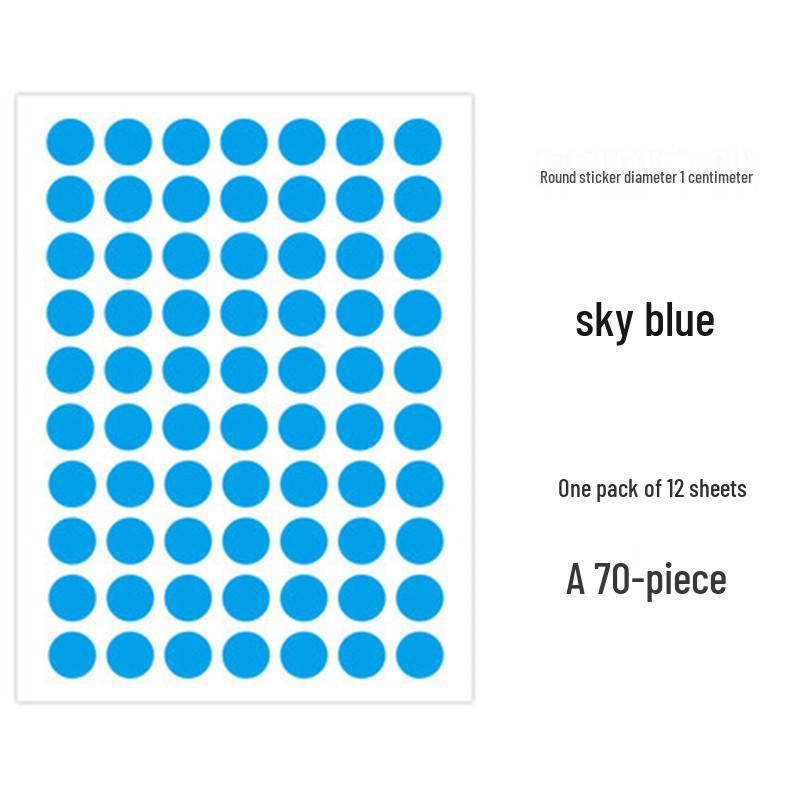 Colorful Round Dot Self-Adhesive Label Stickers: Red, Yellow, Blue, Green, White - Blank Paper for Marking