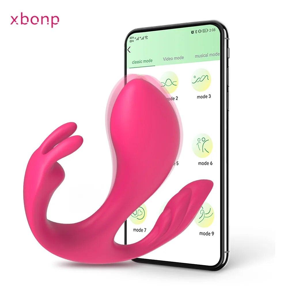 3 In 1 Bluetooth APP Control Vibrator Female Clitoris Stimulator G Spot Dildo Anal Plug Sex Toy for Women Couple Adult Goods