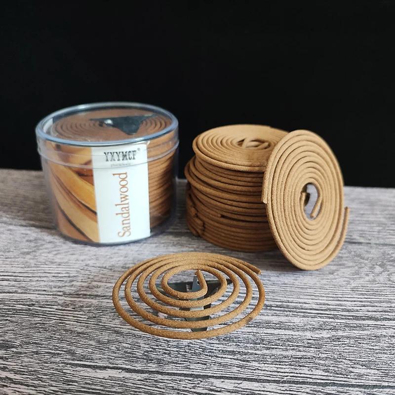Encens en Spirale Bois de Santal Naturel 48 Plaques/boîte Lavande Jasmin Rose Parfum Aromathérapie Intérieur Brûleur Indien Bouddhiste