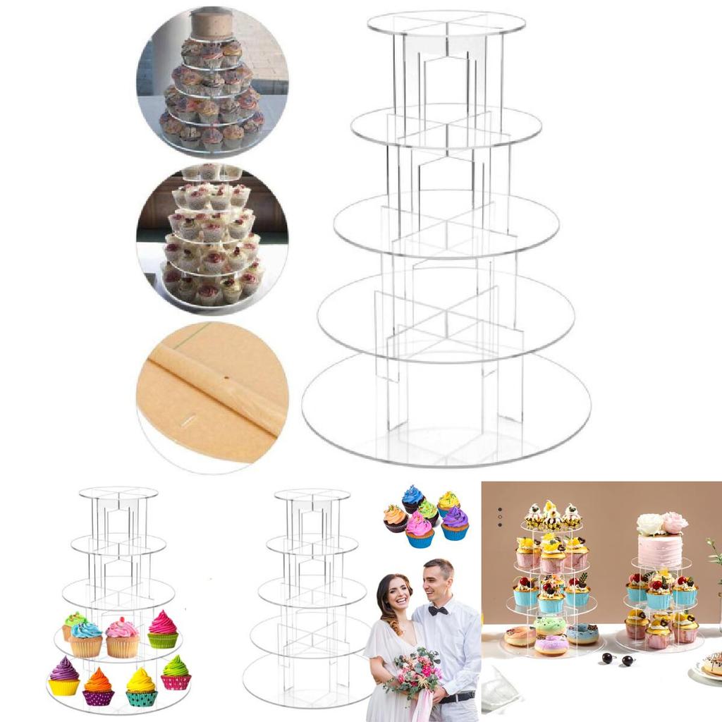 Elegant Clear Acrylic Cake Stand Multi-layer Display For Wedding And Birthday
