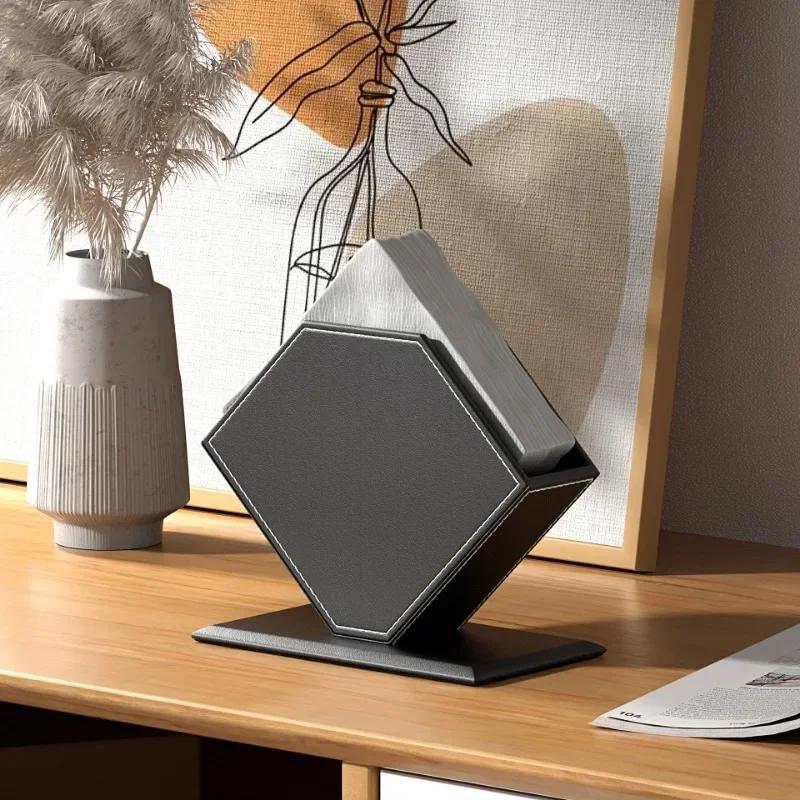 Creative Diamond Shape Leather Restaurant Square Tissue Box Napkin Paper Box Square Towel Hotel Hotel