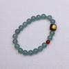 2025 Stylish Blue Jade & Nanhong Sandalwood Inscribed Beaded Bracelet for Women