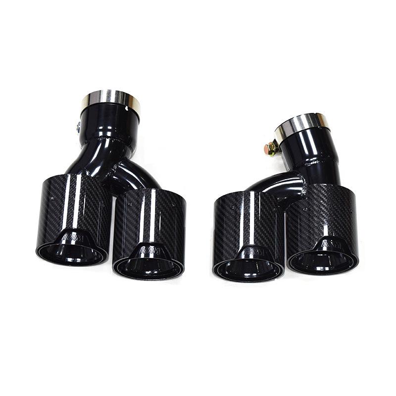 BMW 5 Series G30/G38 Quad Outlet Titanium Black Exhaust Tailpipe, MP Style, Large Square