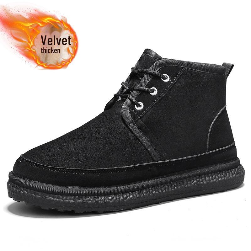 Men's High Top Non-Slip Snow Boots with Velvet Lining - Warm and Casual Winter Footwear